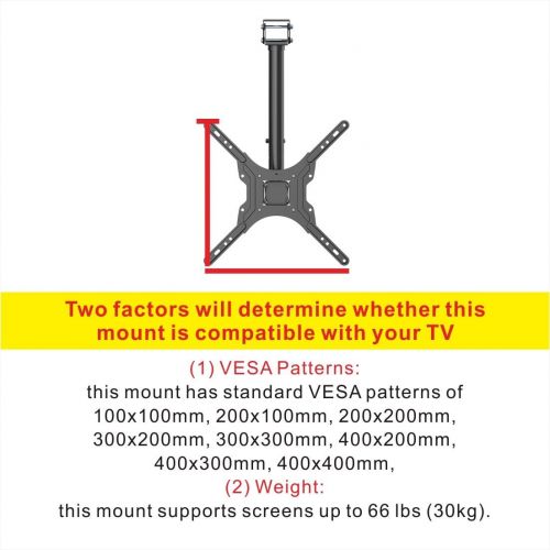  [아마존 핫딜] Loctek CM1 Ceiling TV Mount Full Motion Adjustable Tilting Bracket Fits Most 26-55 Inch LCD LED Plasma Monitor Flat Panel Screen Display