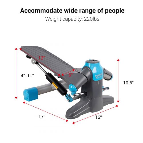  Loctek FP1 Exercise Stepper Mini Step Swivel Elliptical Trainer