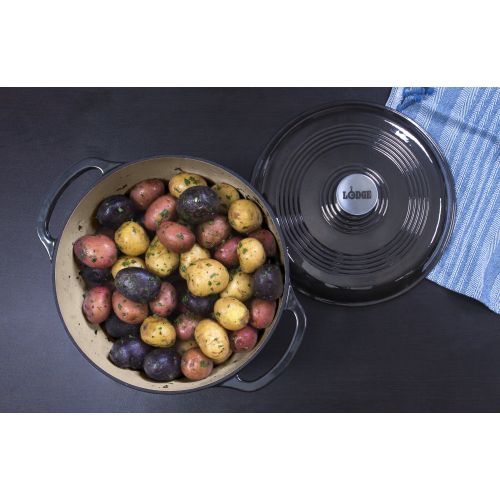 롯지 Lodge Enameled Cast Iron 3 Quart Dutch Oven, Red EC3D43