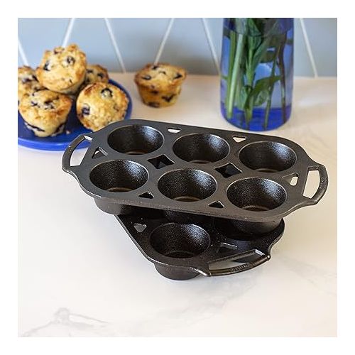 롯지 Lodge Cast Iron 2 Piece Muffin Pan Set