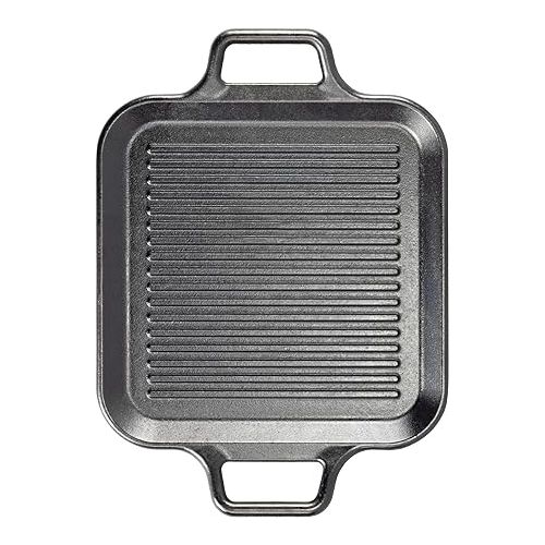 롯지 Lodge BOLD 12 Inch Seasoned Cast Iron Grill Pan with Loop Handles; Design-Forward Cookware