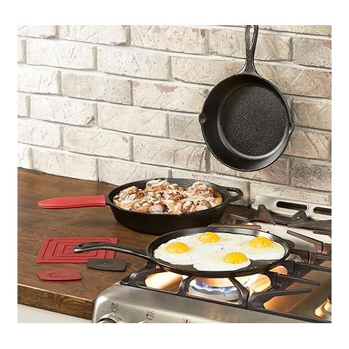 롯지 Lodge L6SPB41 Essential Skillet Set, 7-Piece, Black