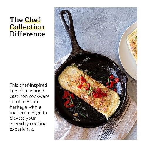롯지 Lodge Cast Iron Chef Collection Skillet, Pre-seasoned - 8 in