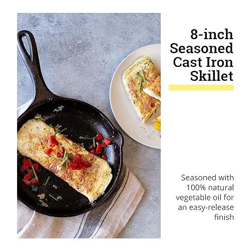 롯지 Lodge Cast Iron Chef Collection Skillet, Pre-seasoned - 8 in