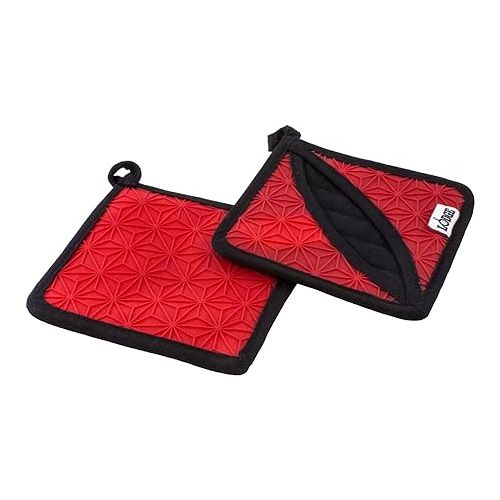 롯지 Lodge Manufacturing Company trivet/potholder, 1 Count, Red/Black