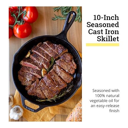 롯지 Lodge Cast Iron Chef Collection Skillet, Pre-seasoned - 10 in