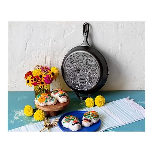 롯지 Lodge Seasoned Cast Iron Sugar Skull Skillet, 10.25 Inch