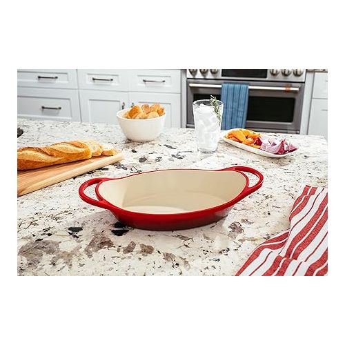 롯지 Lodge Oval casserole, 2 Quart, Red