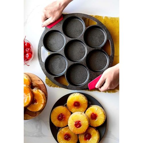 롯지 Lodge Seasoned Cast Iron Mini Cake Pan, 7 Impressions