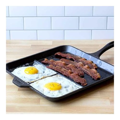 롯지 Lodge Cast Iron 11 Inch Square Divided Griddle