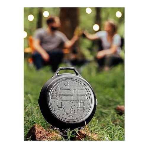 롯지 Lodge Cast Iron Wanderlust Series, Dual Handled Camper Pan, 10.25 inch