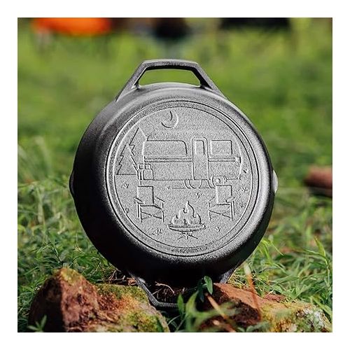 롯지 Lodge Cast Iron Wanderlust Series, Dual Handled Camper Pan, 10.25 inch