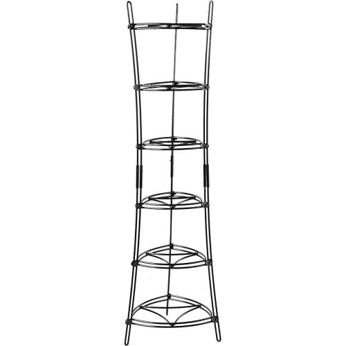 롯지 Lodge 6-Tier, Kitchen and Pantry Cast Iron Cookware Storage Organizing Tower, Steel Construction, Matte Black , 32.67