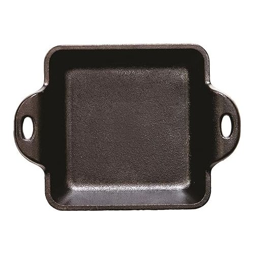 롯지 Lodge Heat Enhanced and Seasoned Cast Iron Mini Server, Square, 10-Ounce