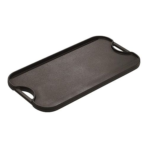 롯지 Lodge LPGI3 Cast Iron Reversible Grill/Griddle, 20-inch x 10.44-inch, Black