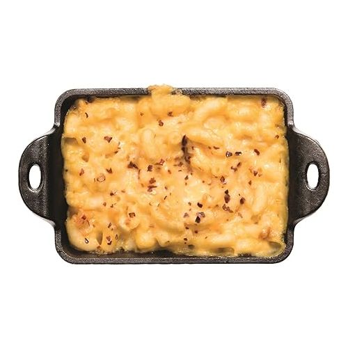 롯지 Lodge Heat Enhanced and Seasoned Cast Iron Rectangular Mini Server, 10-Ounce, Black