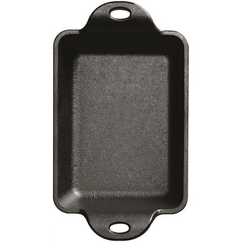 롯지 Lodge Heat Enhanced and Seasoned Cast Iron Rectangular Mini Server, 10-Ounce, Black