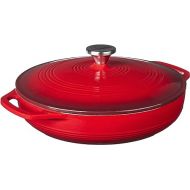 Lodge 3.6 Quart Enameled Cast Iron Oval Casserole With Lid- Dual Handles - Oven Safe up to 500° F or on Stovetop - Use to Marinate, Cook, Bake, Refrigerate and Serve - Island Spice Red