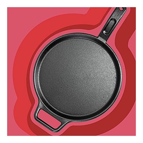 롯지 Lodge BOLD 12 Inch Seasoned Cast Iron Griddle, Design-Forward Cookware,Black