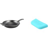 Lodge BOLD 12 Inch Seasoned Cast Iron Skillet BOLD Silicone Assist Handle Holder - Electric Blue