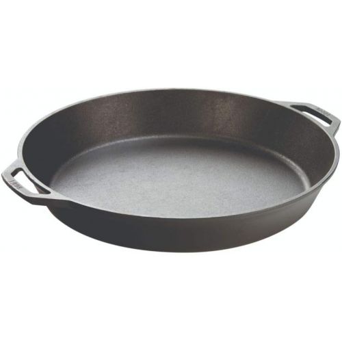 롯지 Lodge Seasoned Cast Iron Skillet with 2 Loop Handles - 17 Inch Ergonomic Frying Pan