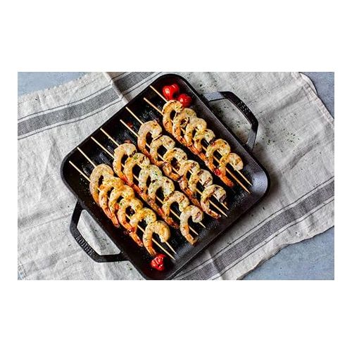 롯지 Lodge Chef Collection - 11 Inch Cast Iron Chef Style Square Grill Pan