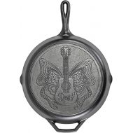 Lodge 12 Inch Dolly Parton Pre-Seasoned Cast Iron Stamped Skillet - Signature Teardrop Handle - Use in the Oven, on the Stove, on the Grill, or Over a Campfire, Black