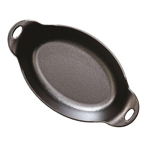 롯지 Lodge HOSD Heat Enhanced and Seasoned Cast Iron, 36-Ounce Oval Serving Dish, 36 ounce, Black