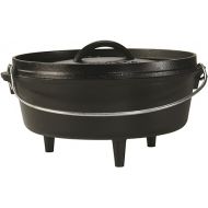 Lodge 4 Quart Pre-Seasoned Cast Iron Camp Dutch Oven with Lid - Dual Handles - Use in the Oven, on the Stove, on the Grill or over the Campfire - Black