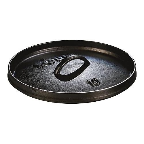 롯지 Lodge 4 Quart Pre-Seasoned Cast Iron Camp Dutch Oven with Lid - Dual Handles - Use in the Oven, on the Stove, on the Grill or over the Campfire - Black