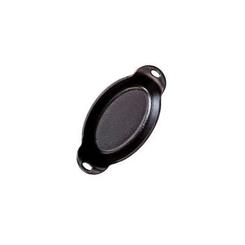 롯지 Lodge Heat Enhanced and Seasoned Cast Iron Oval Mini Server, 9-Ounce, Black