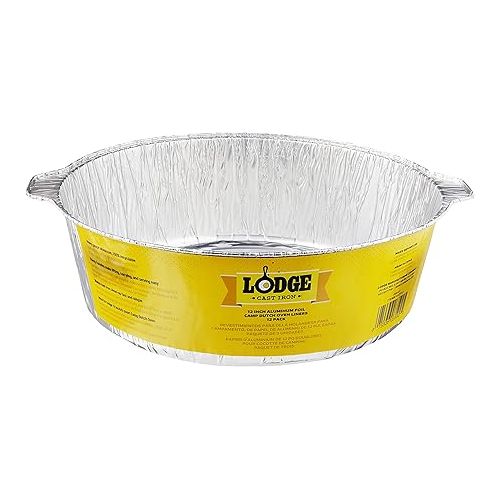 롯지 Lodge A12F12 12-Inch Aluminum Foil Dutch Oven Liners, 12-Pack, Silver