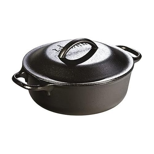 롯지 Lodge 8in Cast Iron Serving Pot Pre-Seasoned 2-Quart