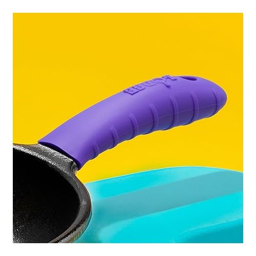 롯지 Lodge BOLD 12 Inch Seasoned Cast Iron Skillet BOLD Silicone Hot Handle Holder - Vivid Purple