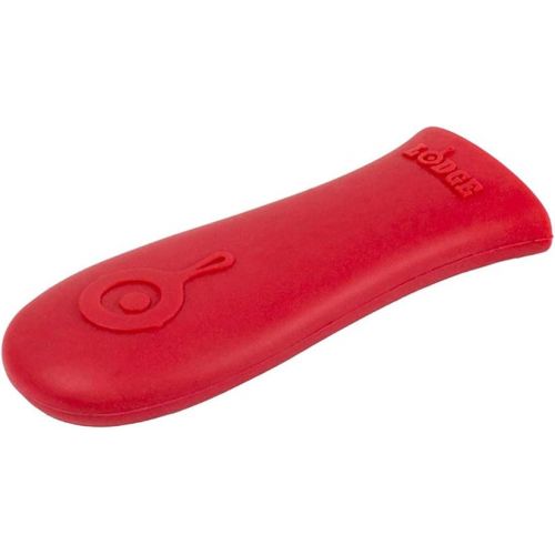 롯지 Lodge Silicone Hot Handle Holder - Red Heat Protecting Silicone Handle for Lodge Cast Iron Skillets with Keyhole Handle & ASAHH41 Silicone Assist Handle Holder, Red