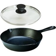 Lodge Seasoned Cast Iron Skillet with Tempered Glass Lid (8 Inch) - Cast Iron Frying Pan with Lid Set