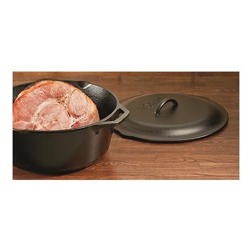 롯지 Lodge Cast Iron Serving Pot Dutch Oven with Dual Handles, Pre-Seasoned, 7-Quart,Black