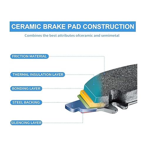 롯지 LODGE FRONT & REAR Ceramic Disc Brake Pads Set For 2015-2018 Subaru Legacy Outback D1078+D1808