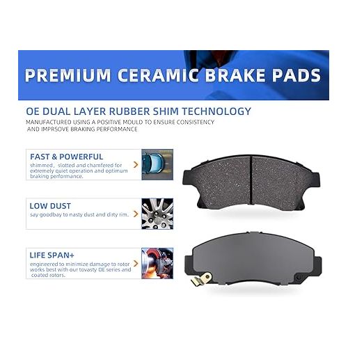 롯지 LODGE FRONT & REAR Ceramic Disc Brake Pads Set For 2015-2018 Subaru Legacy Outback D1078+D1808