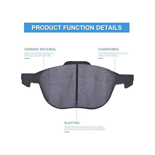 롯지 LODGE FRONT & REAR Ceramic Disc Brake Pads Set For 2015-2018 Subaru Legacy Outback D1078+D1808