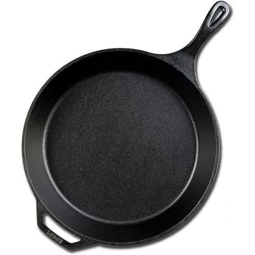 롯지 Lodge 15 Inch Cast Iron Pre-Seasoned Skillet - Signature Teardrop Handle - Use in the Oven, on the Stove, on the Grill, or Over a Campfire, Black