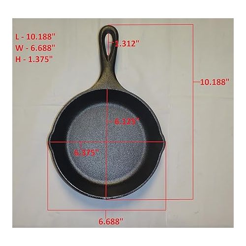 롯지 Lodge 6-1/2 Inch Cast Iron Pre-Seasoned Skillet - Signature Teardrop Handle - Use in the Oven, on the Stove, on the Grill, or Over a Campfire, Black