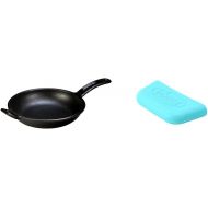 Lodge BOLD 10 Inch Seasoned Cast Iron Skillet BOLD Silicone Assist Handle Holder - Electric Blue