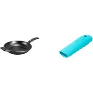 Lodge BOLD 10 Inch Seasoned Cast Iron Skillet BOLD Silicone Hot Handle Holder - Electric Blue