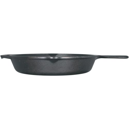롯지 Lodge Seasoned Cast Iron Skillet - 12 Inch Ergonomic Frying Pan with Assist Handle, black