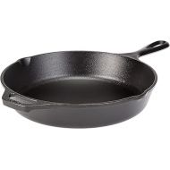 Lodge 13-1/4 Inch Cast Iron Pre-Seasoned Skillet - Signature Teardrop Handle - Use in the Oven, on the Stove, on the Grill, or Over a Campfire, Black