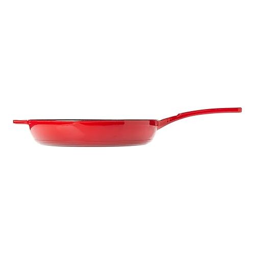 롯지 Lodge Color EC11S43 Enameled Cast Iron Skillet, Island Spice Red, 11-inch