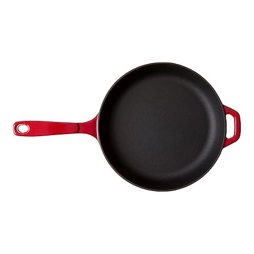 롯지 Lodge Color EC11S43 Enameled Cast Iron Skillet, Island Spice Red, 11-inch