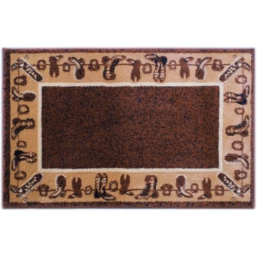 롯지 [아마존베스트]Lodge Cowboy Area Rug Design L 375 (2 Feet X 3 Feet 2 Inch) Mat