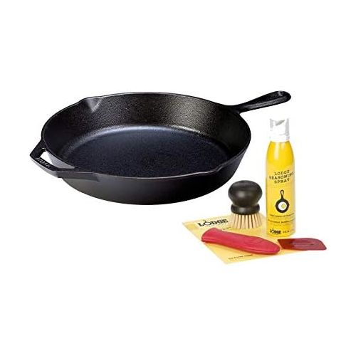 롯지 [아마존베스트]Product Name:Lodge Seasoned Cast Iron Skillet - 12 Inch Ergonomic Frying Pan with Care Kit for All Cast Iron Cookware